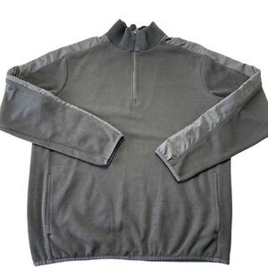Antigua Black Solid Quarter Zip Pullover, Large